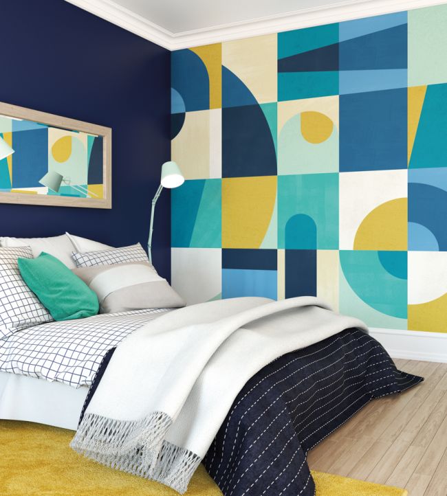 Blocky Room Wallpaper 3 - Blue