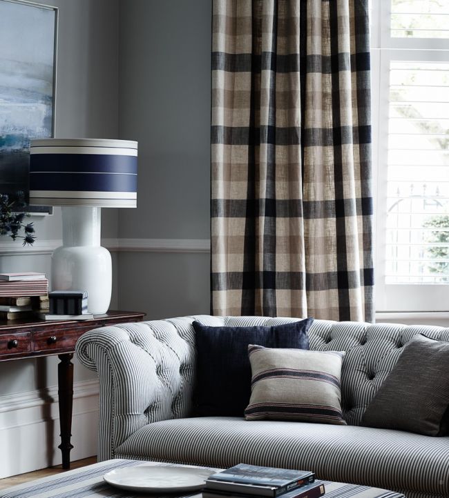 Oban Check Room Fabric - Blue