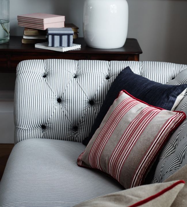 Ticking 01 Room Fabric - Blue