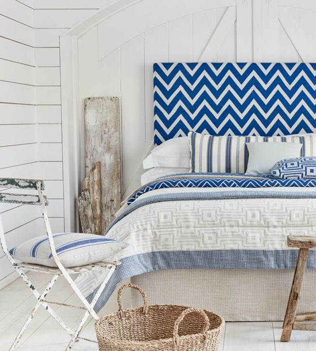 Chevron Room Fabric - Blue