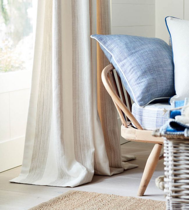 Lulworth Stripe Room Fabric - Gray