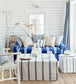 Moffat Stripe Room Fabric - Blue