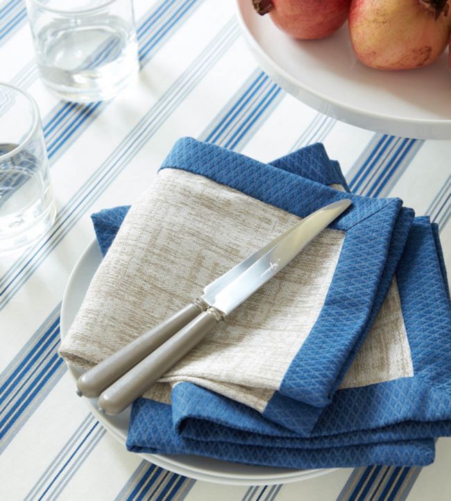 Tenby Stripe Room Fabric - Blue