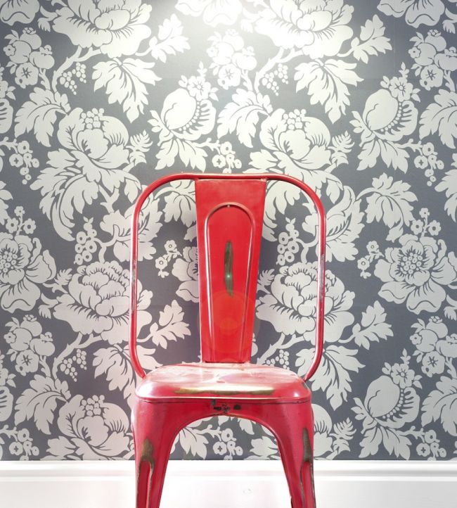 Wildflower Room Wallpaper 2 - Gray