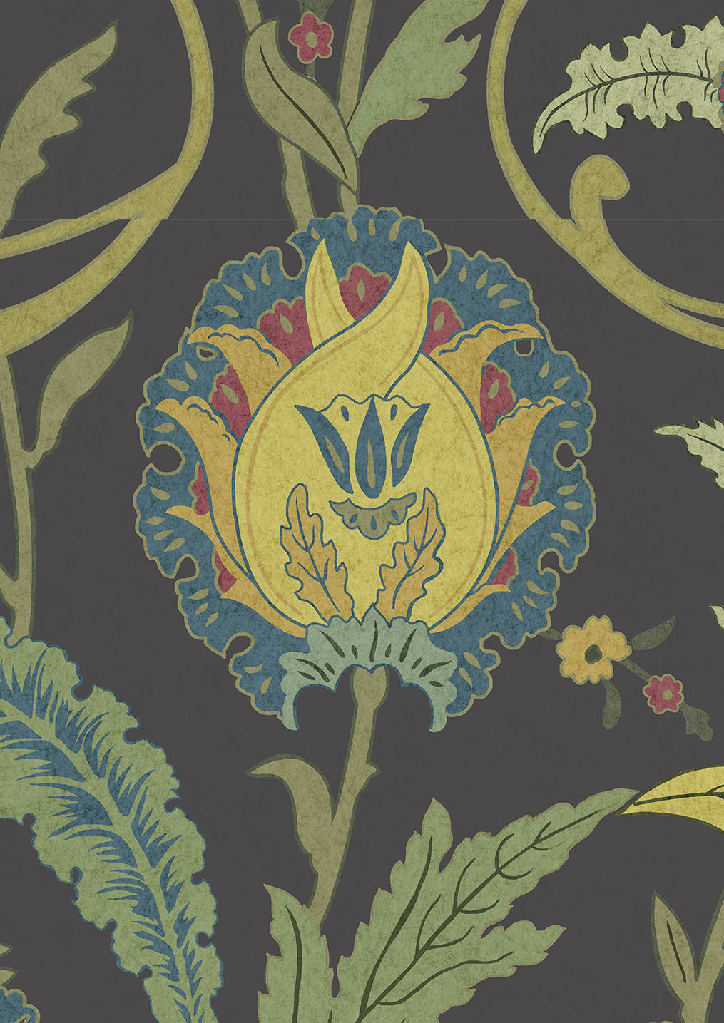 Ipek Damask Wallpaper - Black Gold - Lewis & Wood