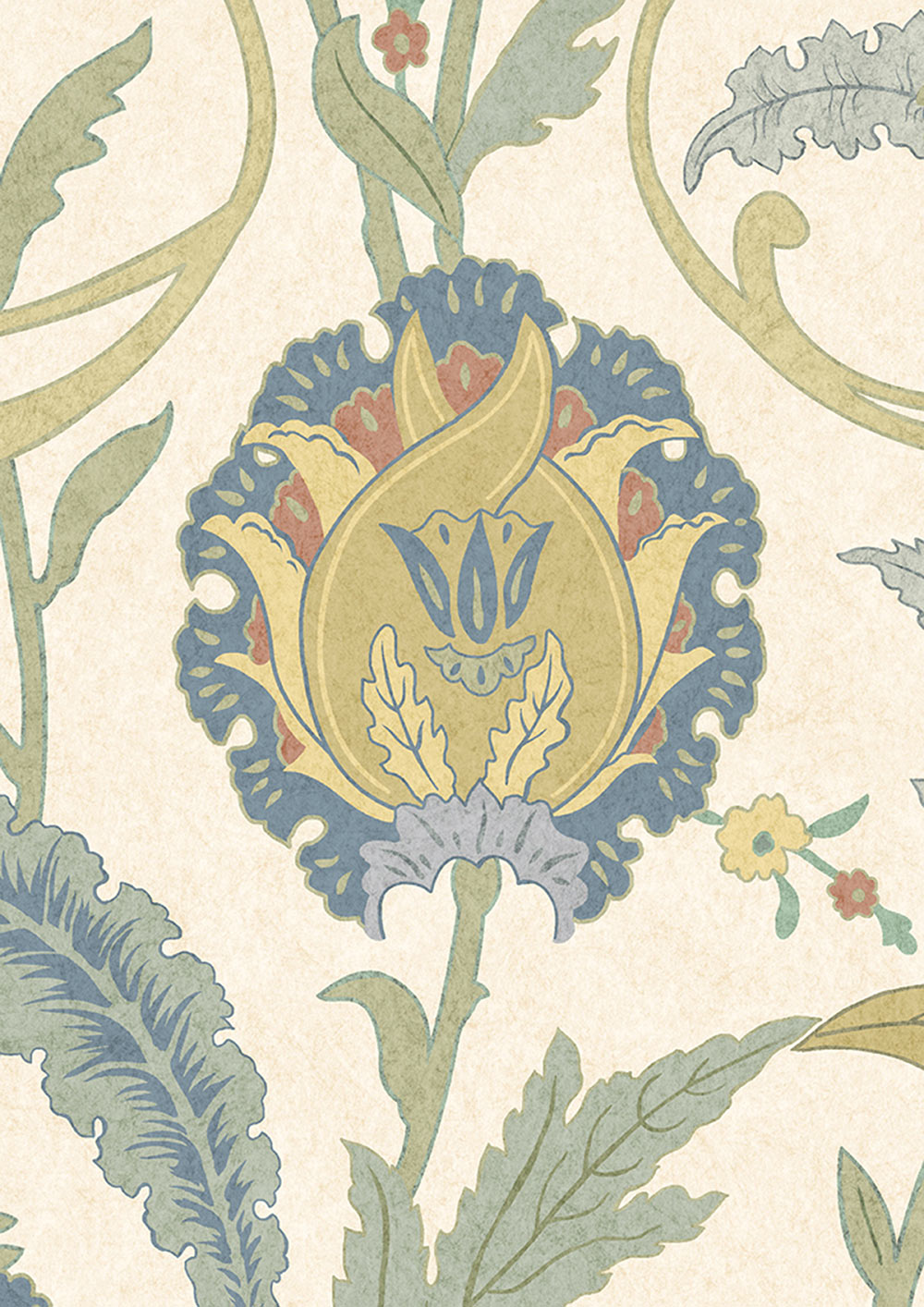 Ipek Damask Wallpaper - Pugin - Lewis & Wood