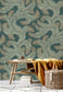 Bombe’s Fernery Room Wallpaper | Teal and Orange Highlights