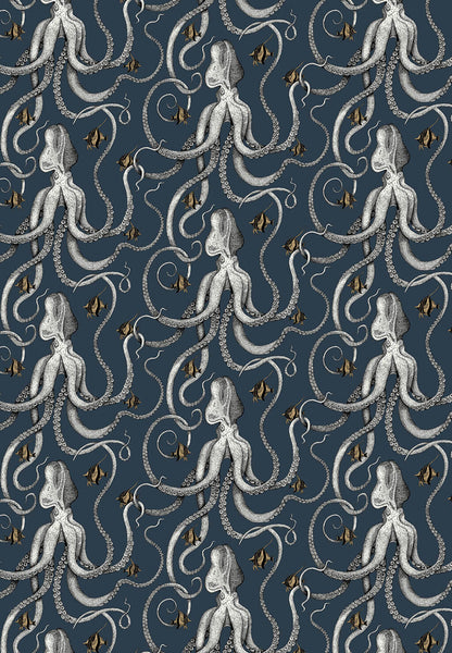 Octopoda Wallpaper | Deep Sea Blue