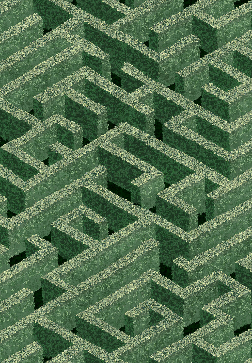 Labyrinth Wallpaper - Green
