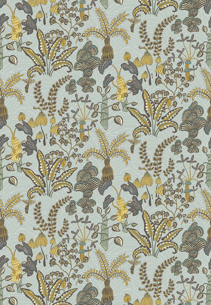 Woodland Floor Wallpaper | Celadon and Lemon