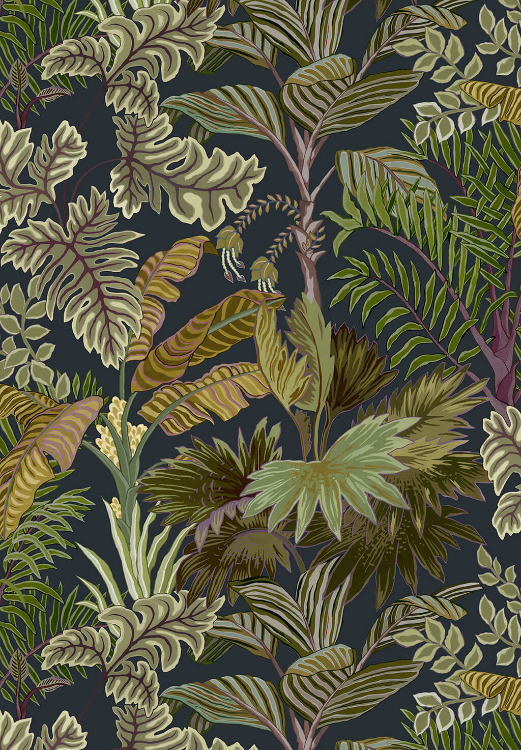 Palm Grove Wallpaper | Midnight and Green
