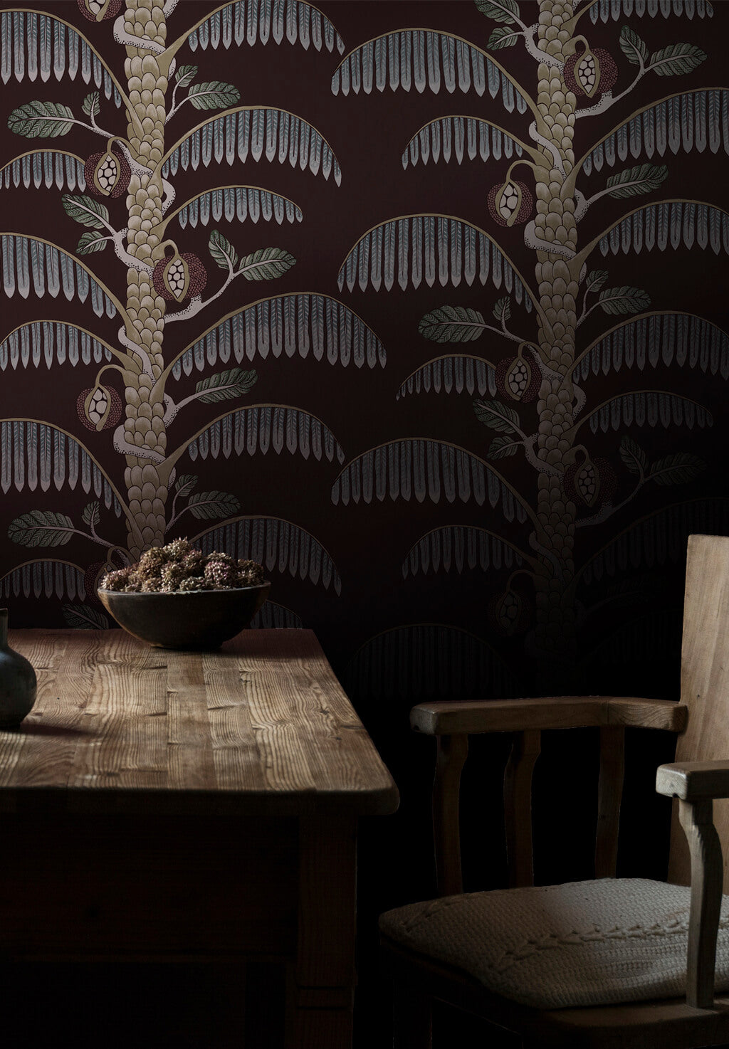 Palm Stripe Room Wallpaper | Spicer Brown