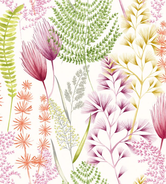 Summer Ferns Wallpaper - Purple 