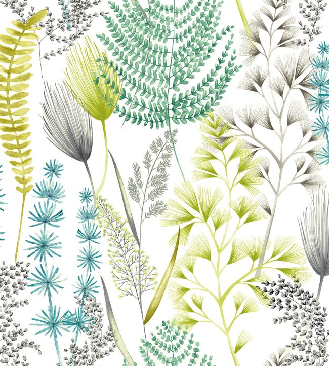 Summer Ferns Wallpaper - Green 