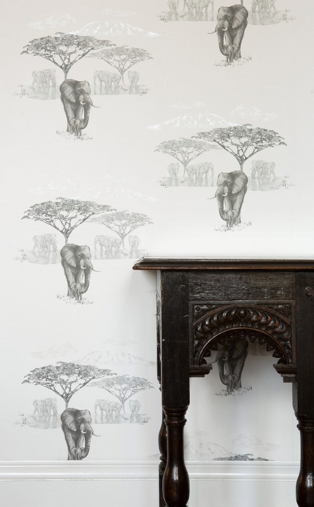 The Waterhole Room Wallpaper 2 - Gray