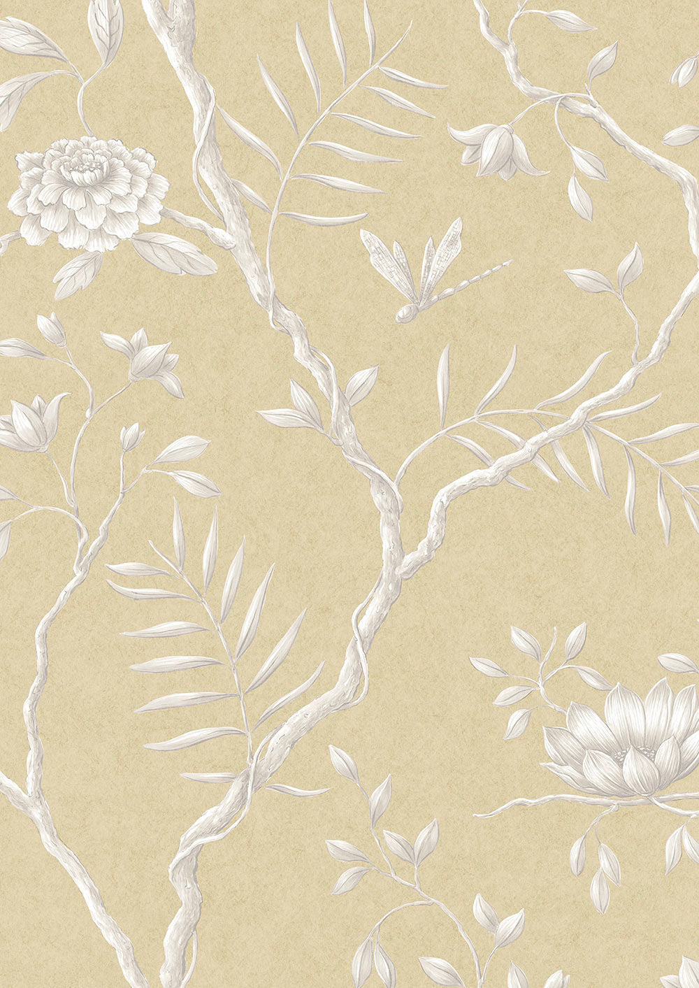 Jasper Peony Wallpaper - Barley - Lewis & Wood
