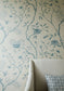 Jasper Peony Wallpaper - China Blue - Lewis & Wood