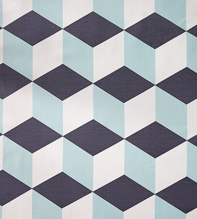 Cubes Fabric - Blue 