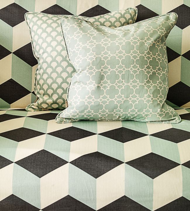 Cubes Room Fabric - Blue