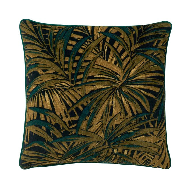 Butterfly Palm Maize Velvet Cushion