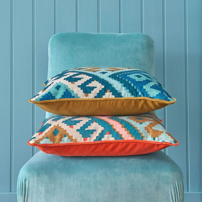 Otto Azure Velvet Room Cushion