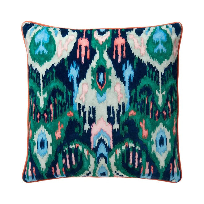Bukhara Emerald Velvet Back Cushion