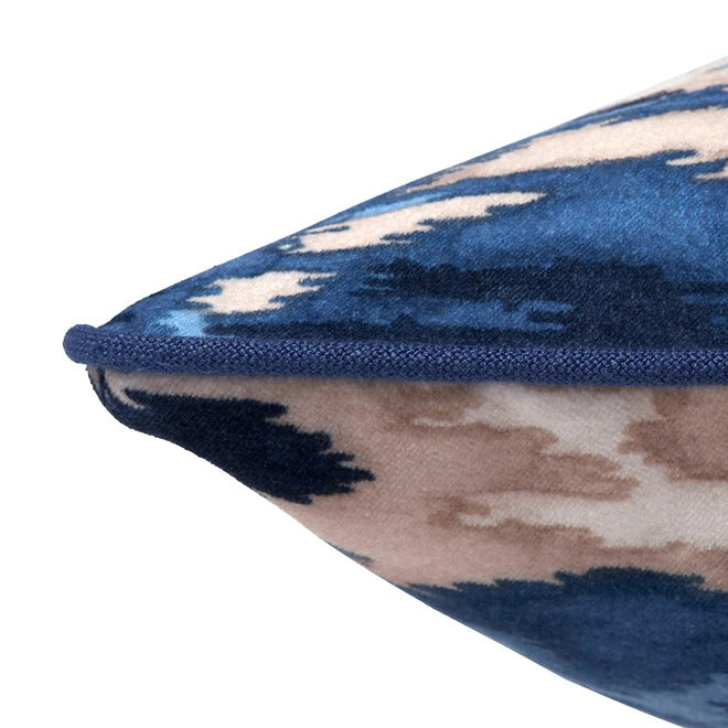 Bukhara Indigo Velvet Side Cushion