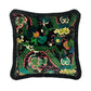 Double Dragon Green Velvet Cushion
