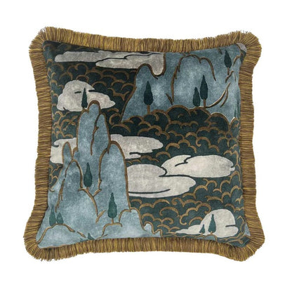 Close Encounters Grey Skies Velvet Cushion