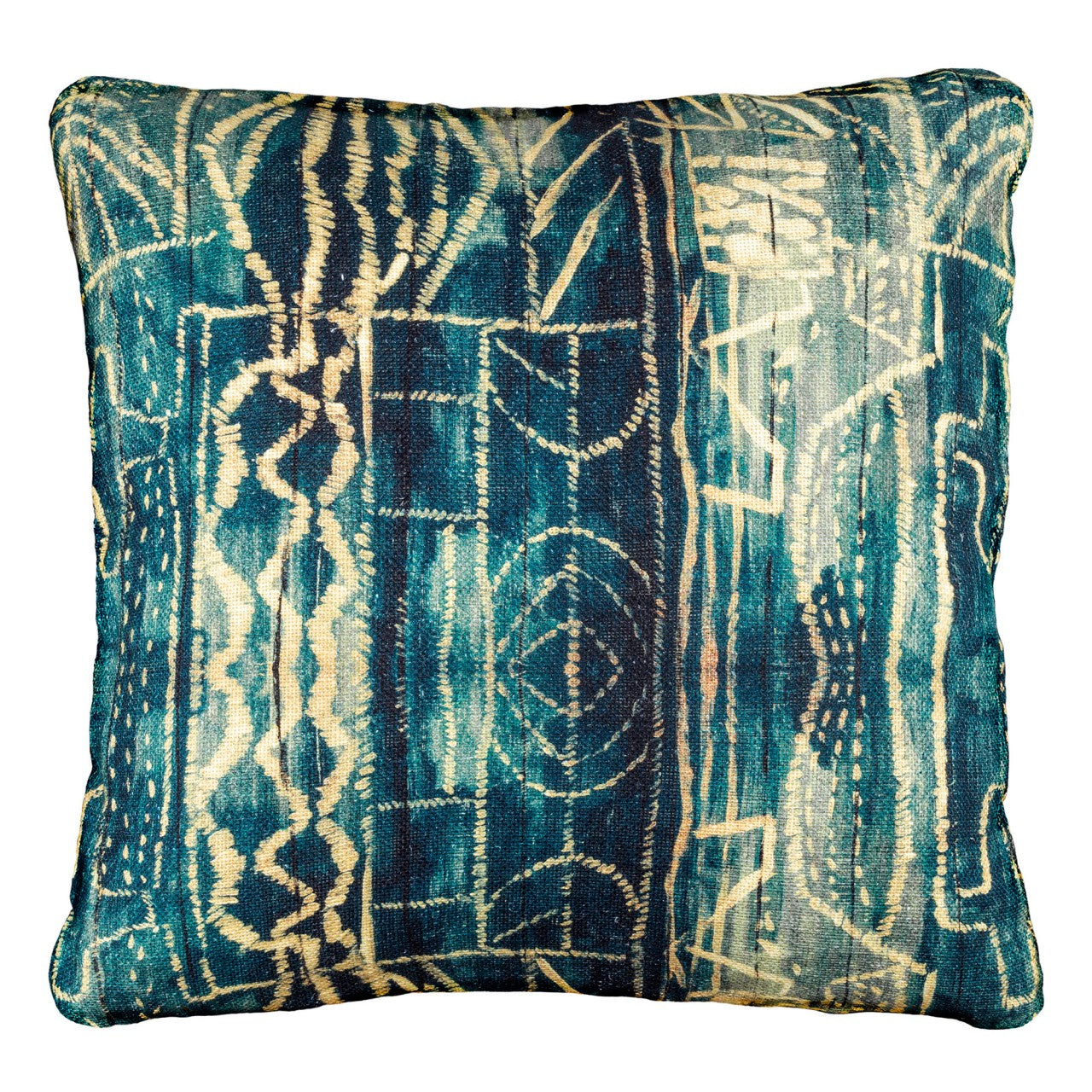 STARS AND STRIPES Room Linen Cushion - Teal