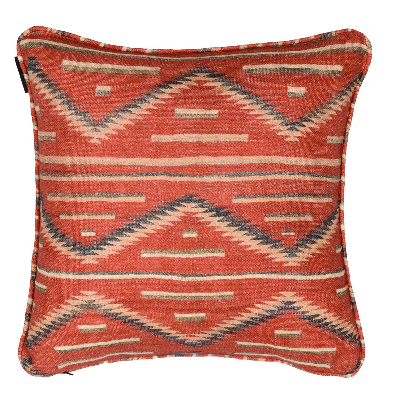 MOKI Linen Embroidered Cushion - Red