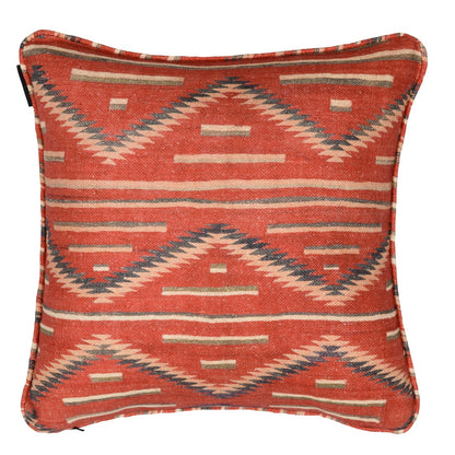 MOKI Linen Embroidered Cushion - Red