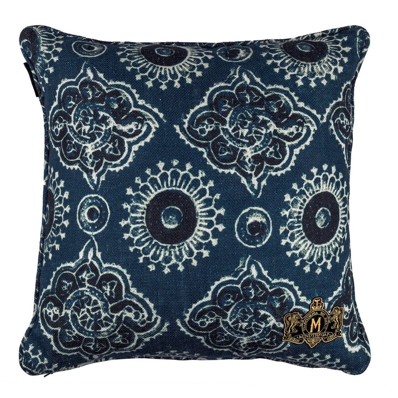 AJRAK Linen Cushion - Blue