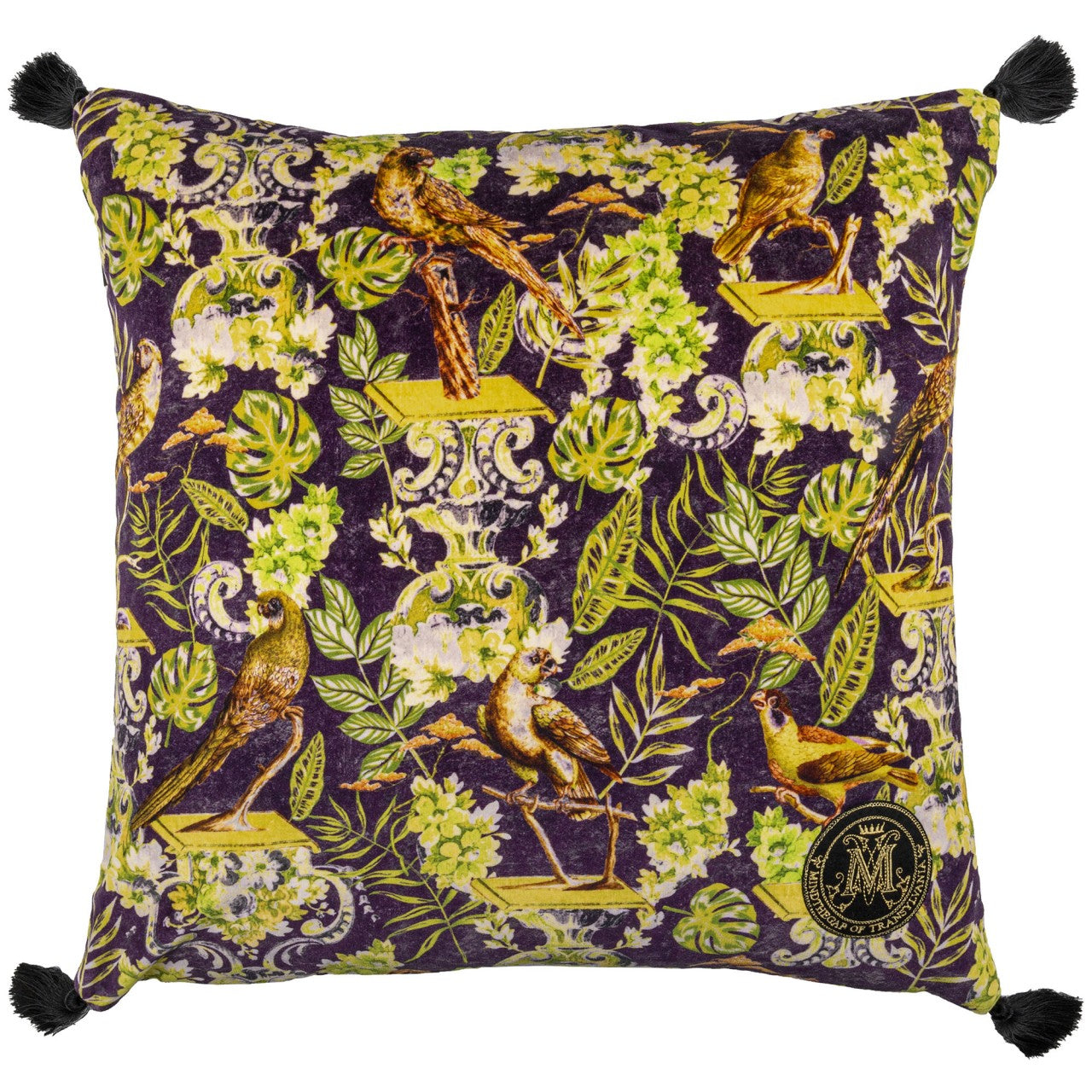 LA VOLIERE Velvet Cushion - Green