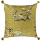 BIRDS OF THE GARDEN Velvet Embroidered Room Cushion - Blue