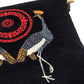 BIRDS OF THE GARDEN Velvet Embroidered Room Cushion 3 - Blue