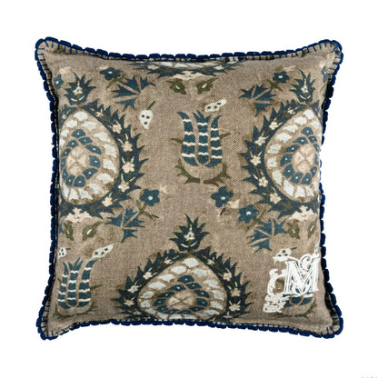 FLOURISH Linen Cushion - Gray