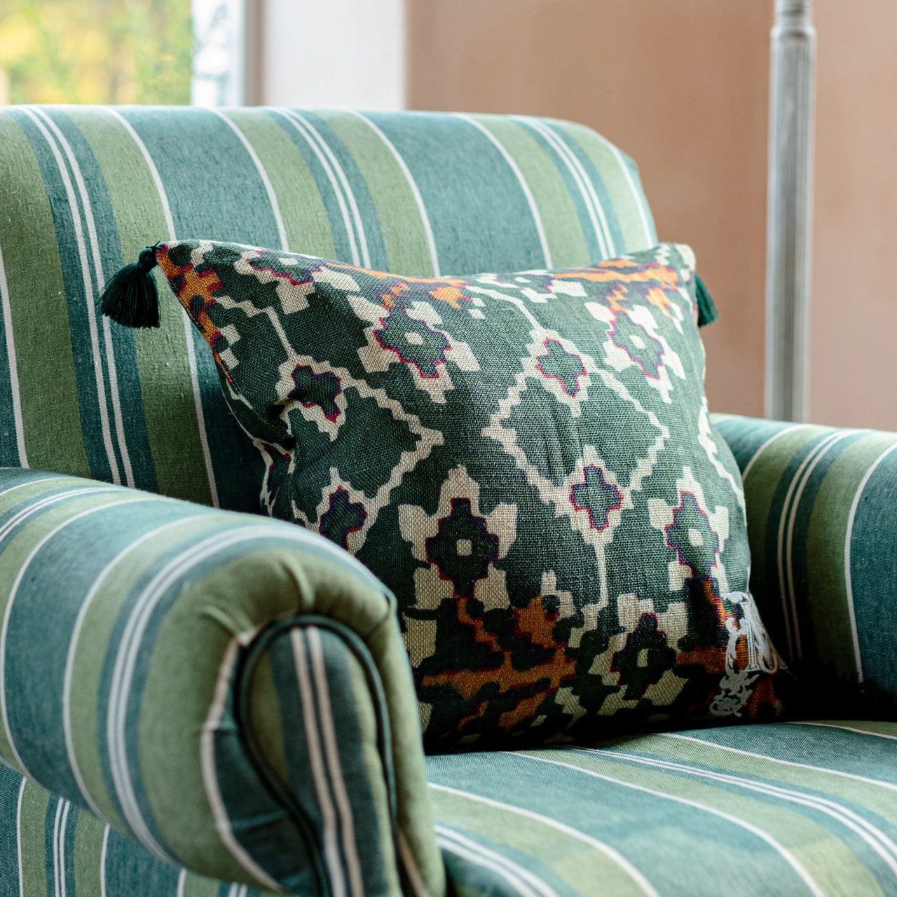 ZOLD Room Linen Cushion - Green