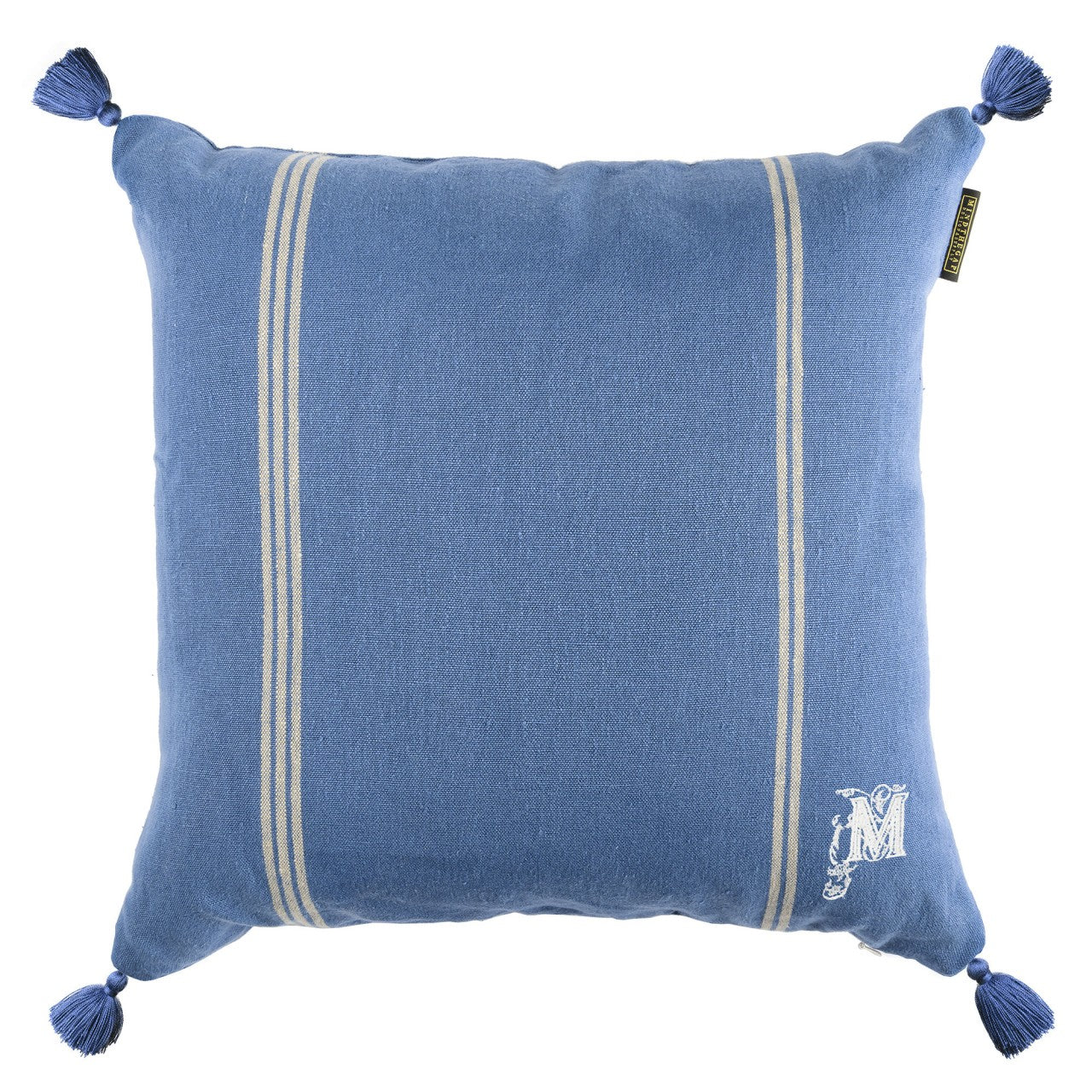 KATALIN Stripe Heavy Linen Cushion - Blue