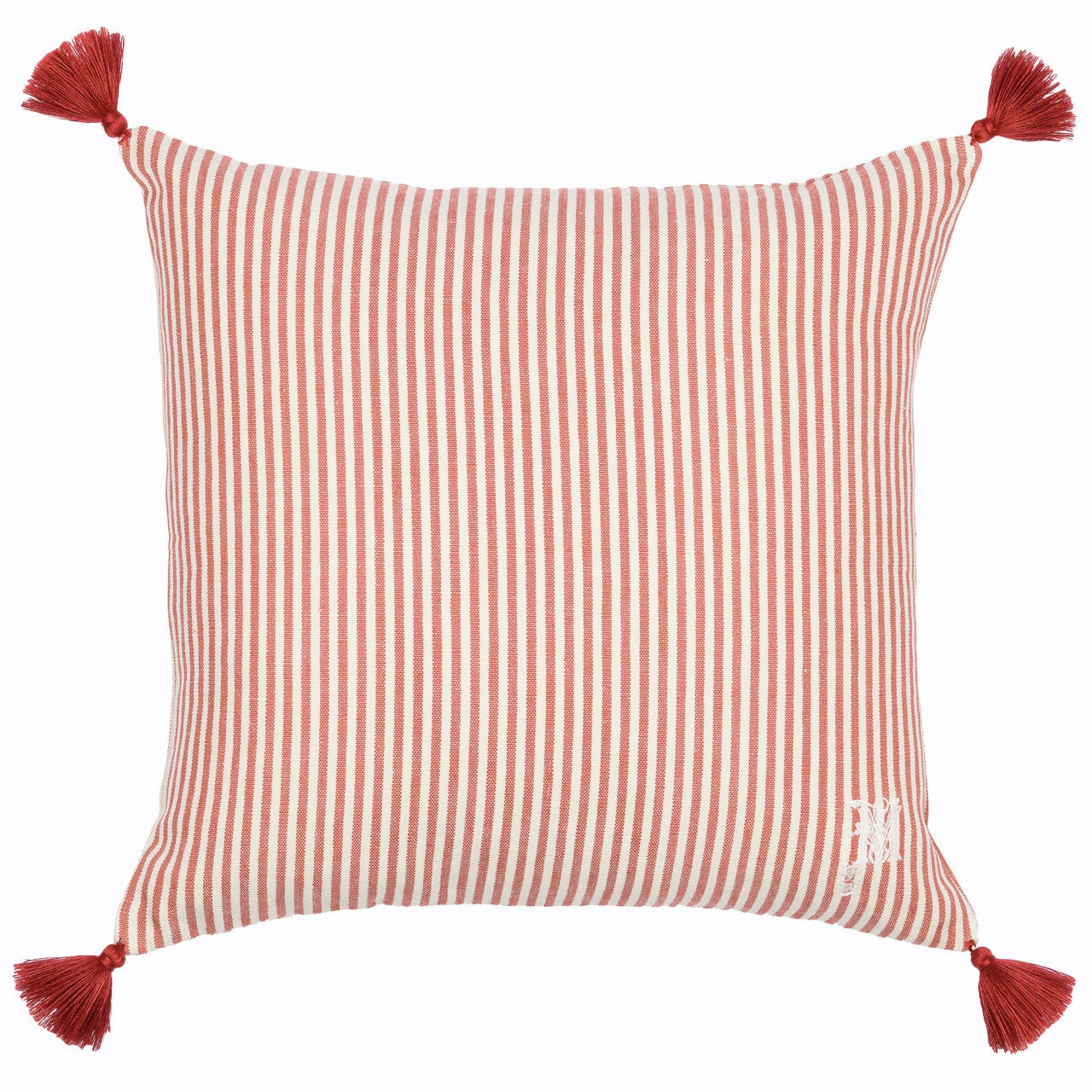 RHUBARB Stripe Heavy Linen Cushion - Pink