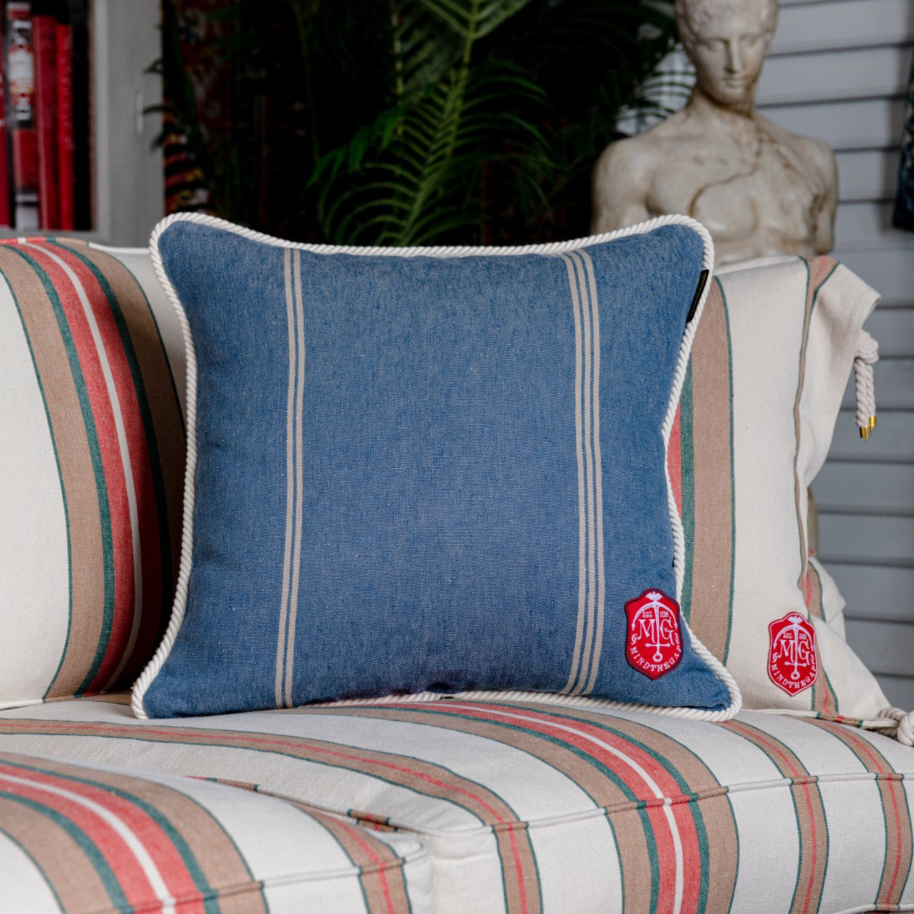 KATALIN Stripe Room Cushion - Blue
