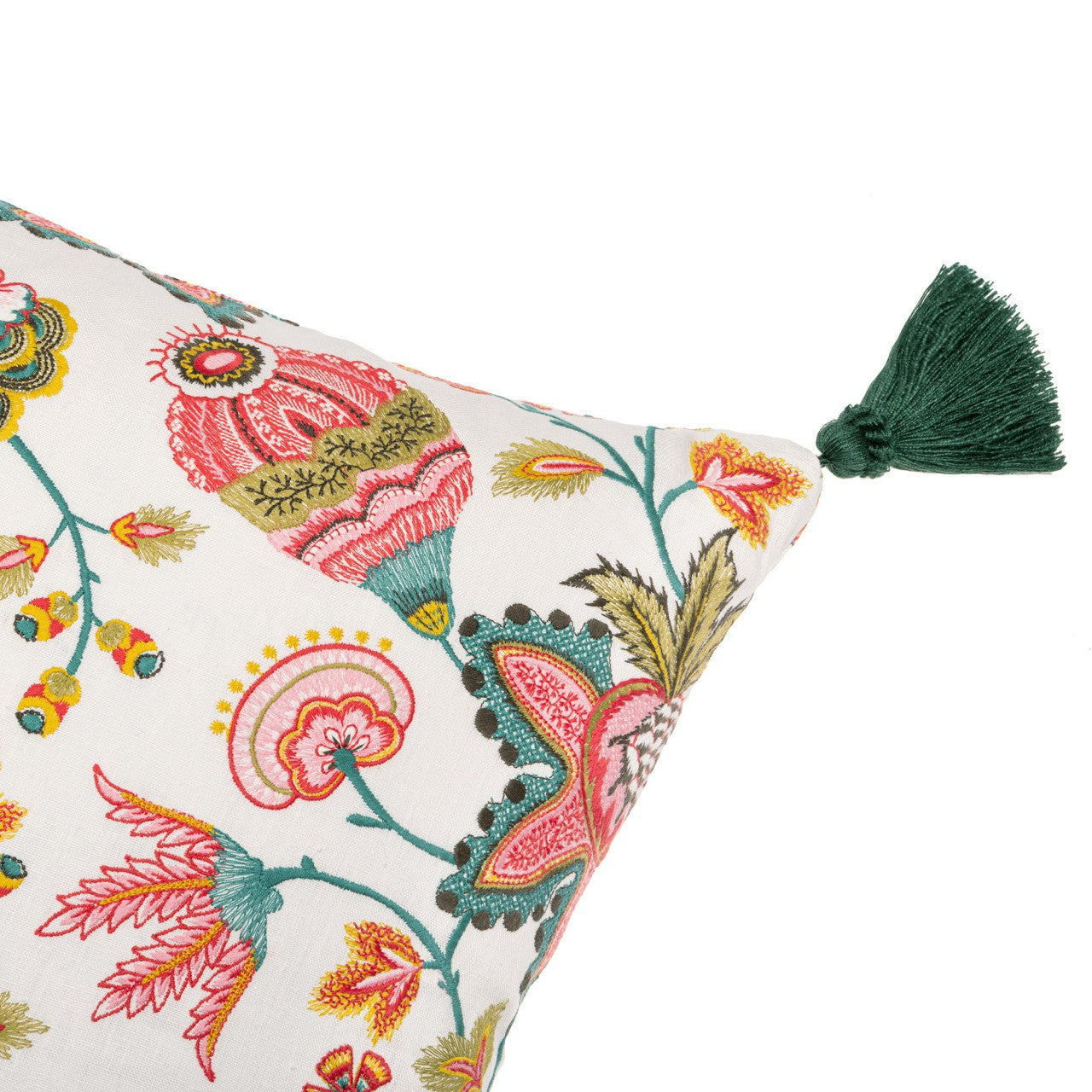 MIDSUMMER FLORAL Embroidered Room Cushion 2 - Pink