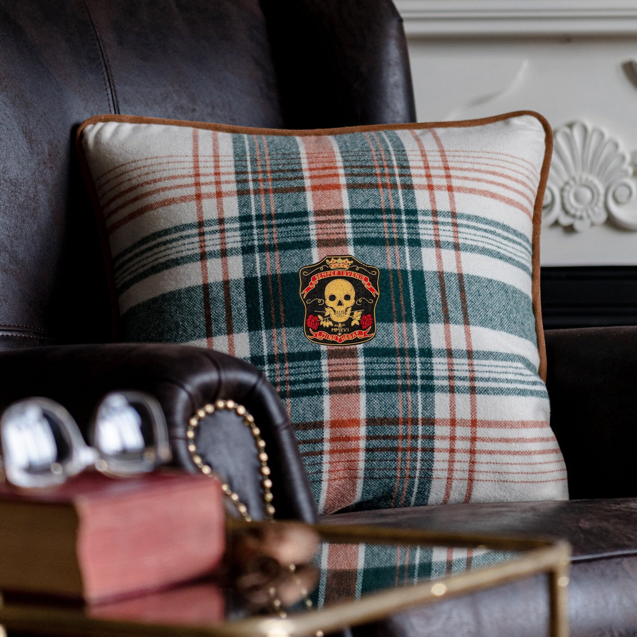 MONTEREY PLAID Wool Room Cushion 2 - Pink