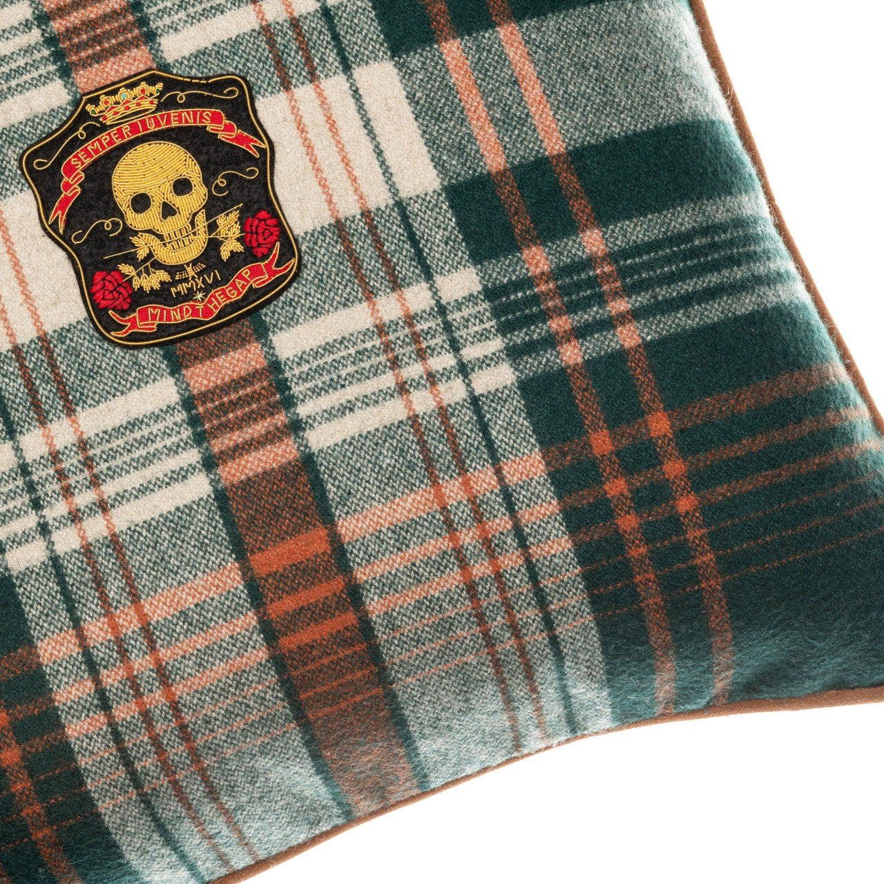 MONTEREY PLAID Wool Room Cushion 4 - Green