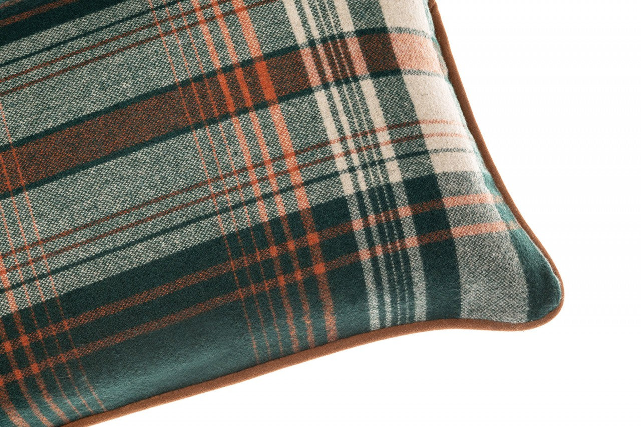 MONTEREY PLAID Wool Room Cushion 4 - Green
