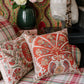 MEROS SUZANI Silk Embroidered Room Cushion 3 - Orange