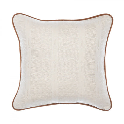 WHITE LAKE Jacquard Cushion - White