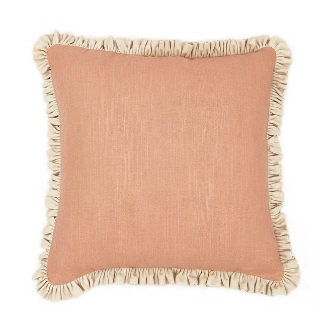 Square Blush Ruffle Cushion