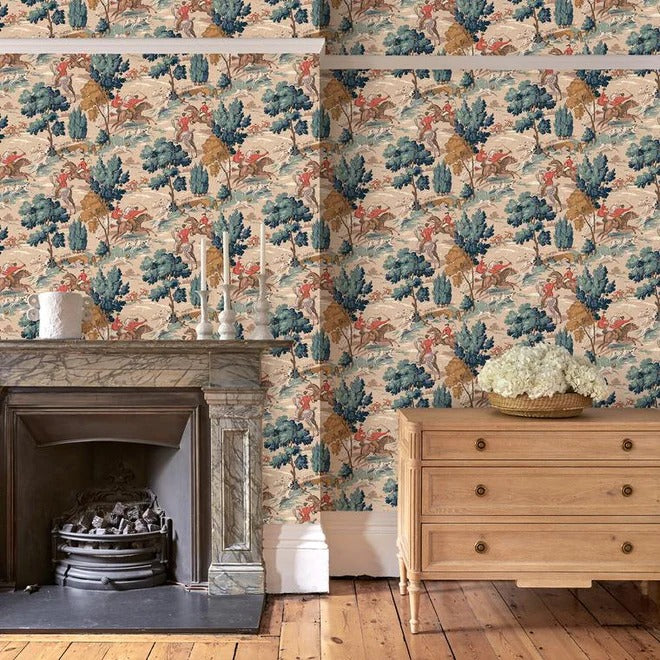 Tally Ho! Biscuit Room Wallpaper
