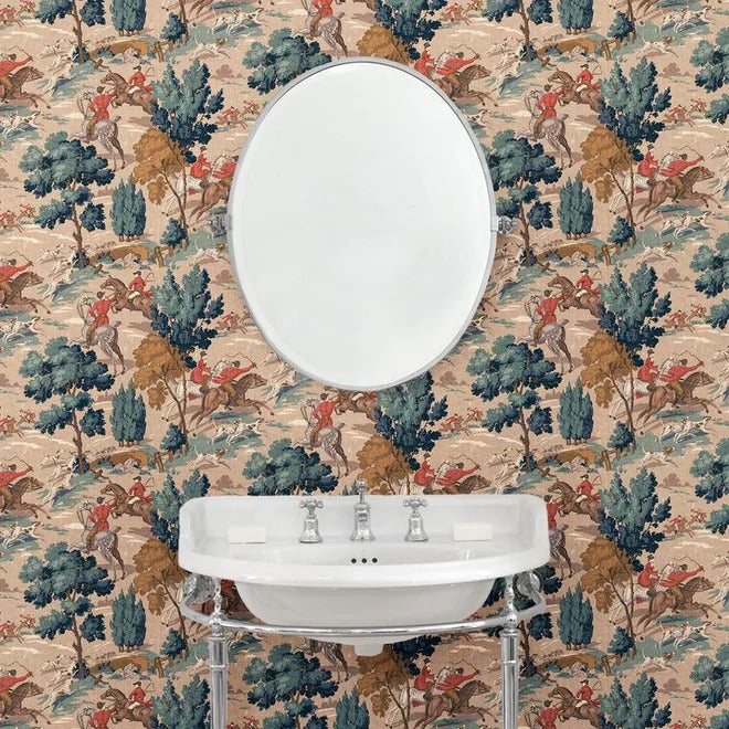 Tally Ho! Biscuit Room Wallpaper
